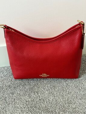 Coach Laurel Pebbled Leather Shoulder Bag - Red